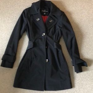 London fog black raincoat